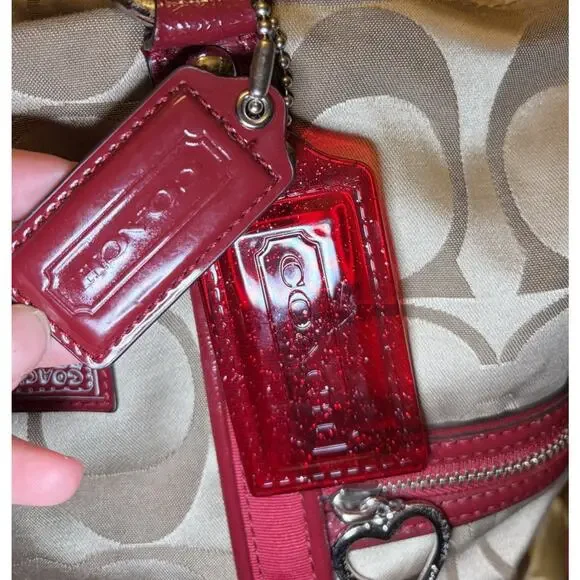 Coach Daisy Poppy Signature Red And Tan shoulder bag Y2K - Picture 10 of 16